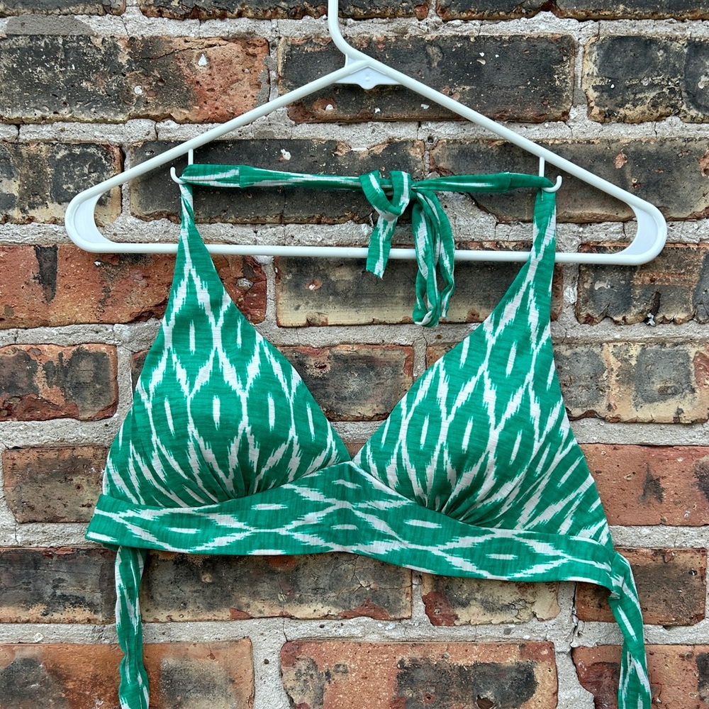 Robin Piccone-Green Ikat Triangle Bikini Top
